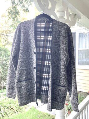 Fleece-lined Brown Cardigan Sweater